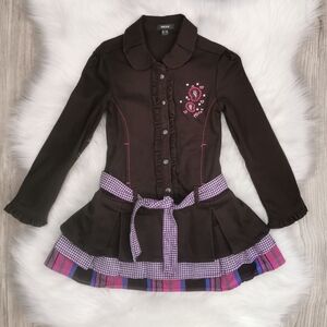 5 Years MEXX Thick Cotton, Structured, Dress Coat, Brown, Purple & Pink EUC B62